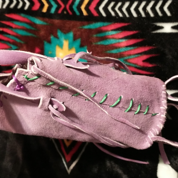 Purple Ombre So Soft Small Leather Bag- riding bag - Picture 3 of 7